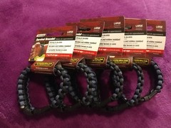 6- SecureLine Survival Bracelet Military Grade Paracord Large Black Gray