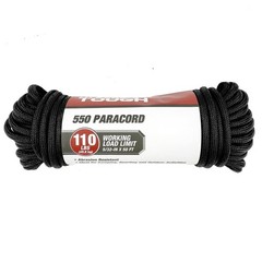 4 Pack 5/32 Inch X 50 Ft 550 Paracord Rot and Mildew Resistant Polyester Black