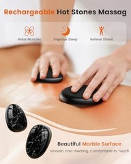 Hand Warmers Rechargeable 2 Pack, AI Temperature Control Electric Black Marble