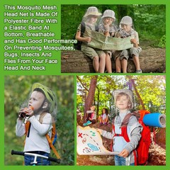Tudomro 8 Pcs Mosquito Head Net Mesh Bug Net for Head Face Fly Netting Hood 18 x
