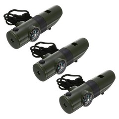 7-in-1Survival Whistles, 3 Pack Multi-Tool Whistle with Lanyard