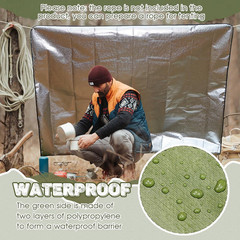 2 Pcs Heavy Duty Insulated Tarp Emergency Blankets for Survival 60 X 82 Inches T