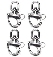 4 PCS 304 Stainless Steel Swivel Eye Snap Shackle Quick Release 23/4 Inch