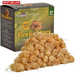 Fire Starter Pack 32 Pcs Compact Natural Wood Eco-Friendly Campfire Lighting