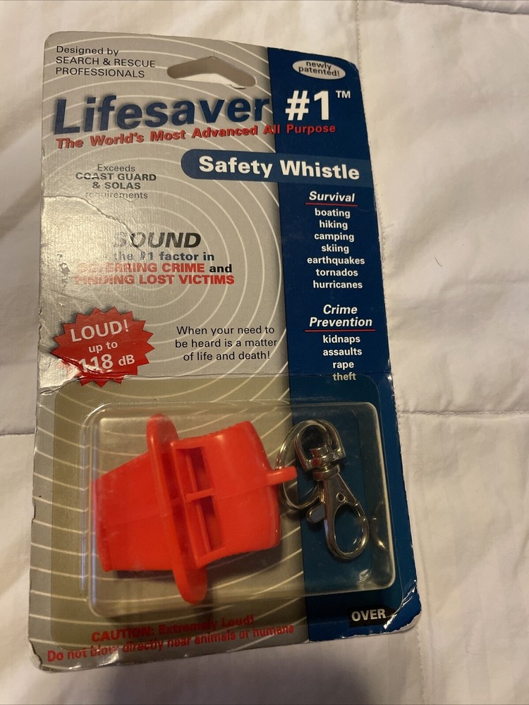 Lifesaver #1 Orange Safety Whistle – For Outdoor Survival Crime Prevention 118dB