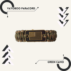 Paracord Bracelet – Tactical Survival Bracelet for Men with Bronze USA Flag – 3