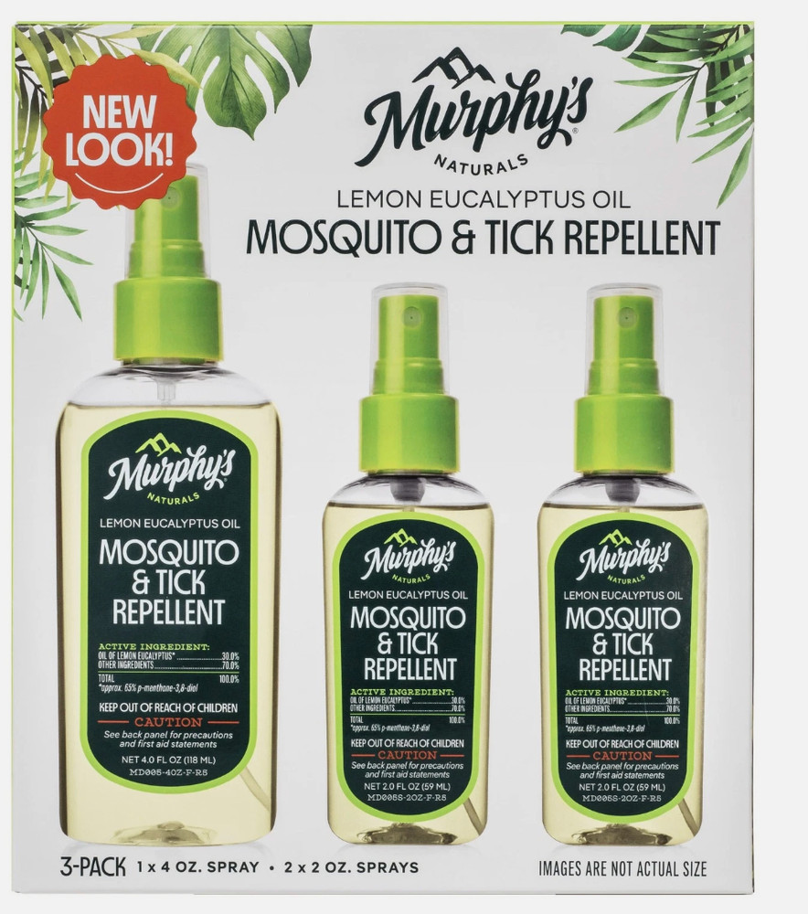 Murphy’s Naturals Lemon Eucalyptus Oil Mosquito & Tick Repellent Spray 3-Pack