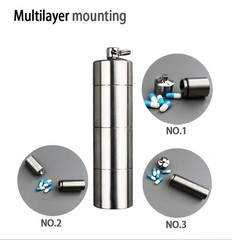 Titanium 3 Groups Storage Case Capsule Seal Container Keychain Outdoor EDC Tool