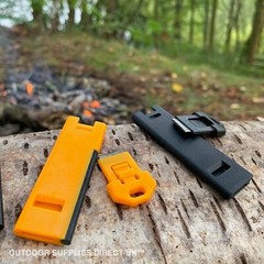 Emergency Distress Bushcraft EDC Signal Whistle | Ferro Rod Fire Steel Striker