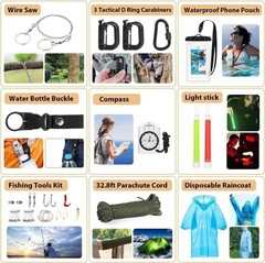 Survival Kit Emergency Tent Outdoor Hiking Hunting First Aid Kit 250Pcs Portable