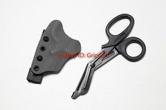 Black Trauma Shears + Dark Gray Kydex Sheath Holster TCCC Medic IFAK Gear EDC