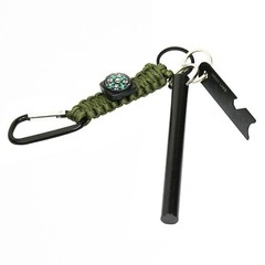 5″ Ferrocerium Flint Fire Starter W/ Scraper, 7 Paracord Keychain w/ Carabiner