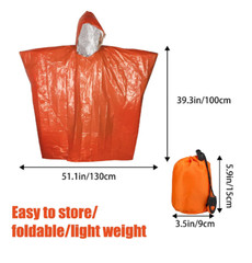 8 Pcs Outdoor Emergency Poncho Raincoat, Survival Camping Bivvy Blanket Whistle