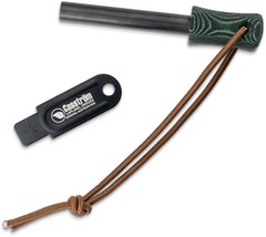 Casstrom Firesteel Green Canvas Micarta Handle Firestarting Rod – OS12207