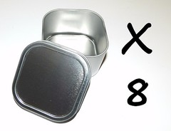 8 X 8-oz Square Slip On Lid Survival Metal Tin Can Container Box Kit Crafts Use