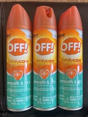 3 Lot OFF Family Care Smooth & Dry Insect Repellent 4oz NEW