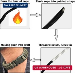12-Piece Paracord FID Tool Kit,Stainless Steel Marlinspike & Lacing Needles for