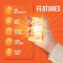 Hand Warmers 80 Count, Disposable Air Activated 10 Hour Heat, 80 White