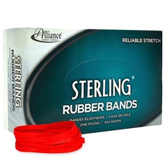 Alliance Rubber 94645 Sterling Bands 1 Pound 3 1/2 x 1/4 Inches, Red