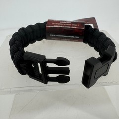 Lot of 2 SecureLine Survival Bracelet Military Grade Black Paracord Medium 7ft