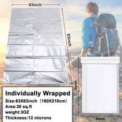 50 Silver Reflective Emergency Blankets, 83×63 – Essential Camping & Hiking Gear