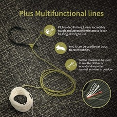 Survival Paracord Parachute Fire Cord Survival Ropes Red Tinder Cord PE Fishi…