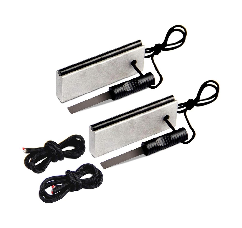 Magnesium Fire Starter Af374 2pack Waterproof Fire Steel Pouch For Camping Hik