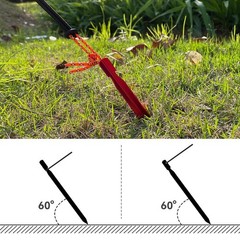 Keovoker 12 Pack Tent Stakes, 7-inch Ultralight Aluminum Ground Pegs with Red