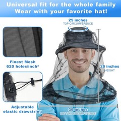 Mosquito Head Net 2 Pack Extra Large for Outdoor Activities