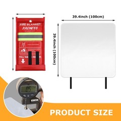 FIREWESS Emergency Fire Blanket, 2 39 inches by 39 inches, Fiberglass-2pack