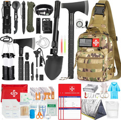 Survival Kit, 262Pcs Survival Gear and Supplies with First Aid Kit Pouch and Cro