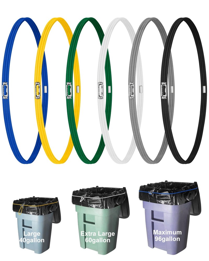Large Rubber 6 pcs long, 6pcs (black,gray,white,blue,greeness,yellow)