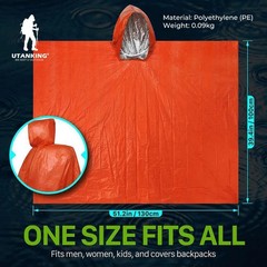 4pcs Emergency Thermal Rain Coat Blanket Outdoor Camping Hiking Survival Gear