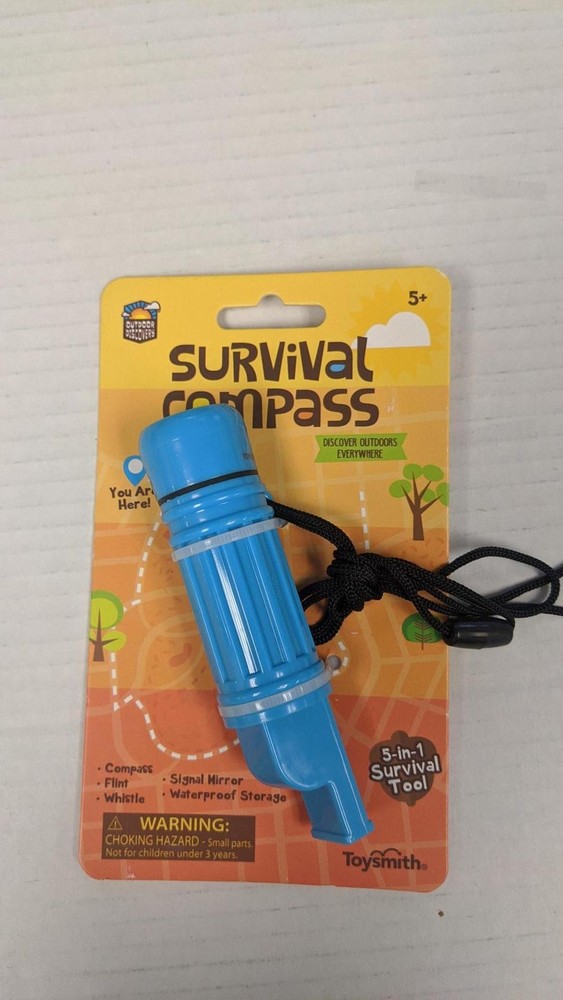 Kids’ Survival Compass, Whistle, and Flint by Toysmith