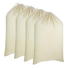 COTTON CRAFT Extra Large Laundry Bags -4 Pack Bag / 4 Pack, Beige