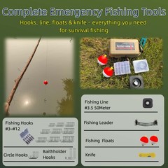 Pocket Survival Fishing Kit,Emergency Tackle Box,Camping&Hiking