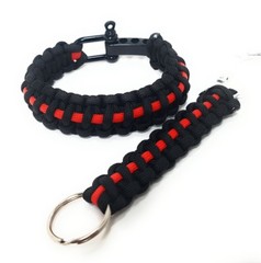 Firefighter Paracord Survival Bracelet + Keychain Gift Turnout Bracelet Survie