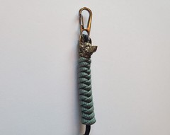 FSC Lanyard UV Reactive Blue & Brown Paracord 550 w/ German Shepherd Bead & Clip