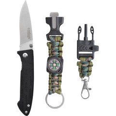 Camillus Nimble 6.5″ Survival Knife Set Keychain Whistle Compass Firestarter