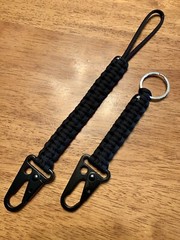 (HK Set) 10” Wallet Tether & 6” Carabiner Keychain 550 Paracord Leash Lanyard