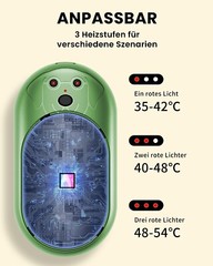 Hand Warmer Pocket Warmer Electric 2x 6000mAh USB Portable 3 Heating Modes B1089