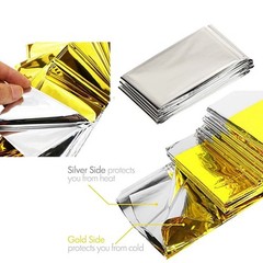 100 Pcs Medical Emergency Thermal Blanket Mylar Trauma Military Survival Silver