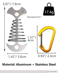 NACETURE Deck Anchors Pegs with Carabiners – Tie Down Anchor Rope Sliver