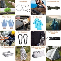 125 Piece Survival Kit Emergency Gear First Aid Camping Hiking Hunting Outdoor