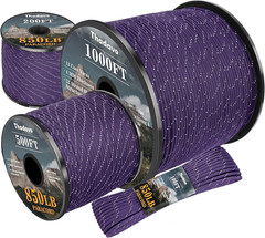 Reflective Paracord Rope 850Ib, 50/100/200/500/1000Ft 4MM 11 Strand Para Cords L