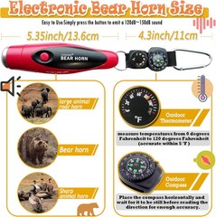 120dB Electronic Air Horn with Compass & Thermometer- Bear Horn to Scare Bears
