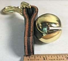 BEAR BELL HD Black Leather Fob 5 1/2″ REPELS Predators Hike Fish Safety Man Dog