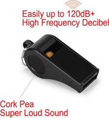 Sports Whistle with Lanyard, Very Loud Black Whistles Great for Coaches
