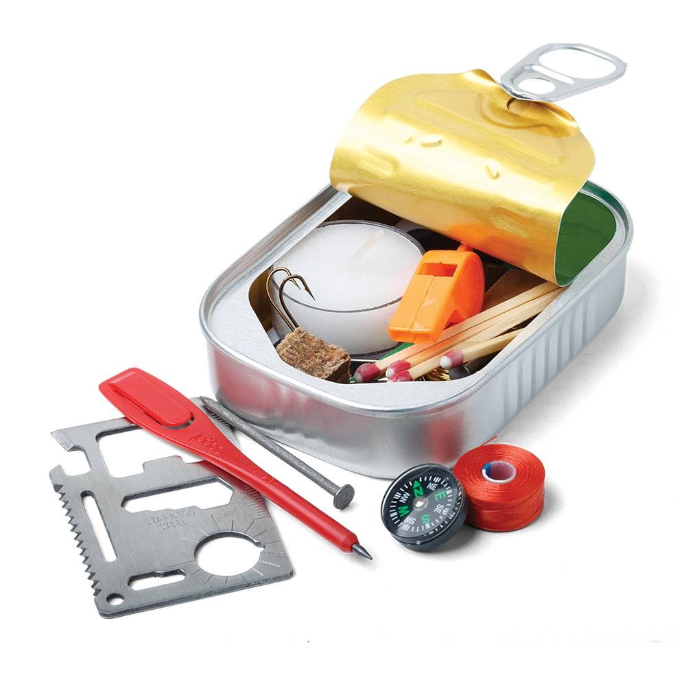 Emergency Survival Kit Contains 30 Items in a Waterproof Can, 9 x 5 x 1 inch