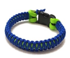 Paracord Bracelet 550 Neon Green/Ultra Blue Micro Cord U.S. Seller